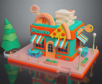 Modern Cartoon House-ID:582307108