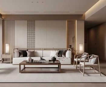 New Chinese Style A Living Room-ID:300832992