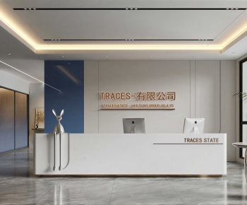 Modern Office Reception Desk-ID:636048081