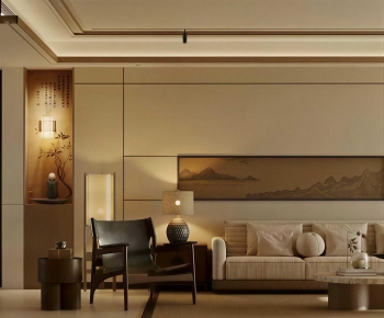 New Chinese Style A Living Room-ID:687654021