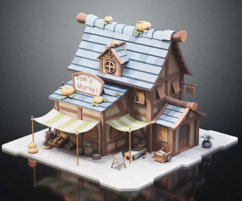 Simple European Style Cartoon House-ID:496593006