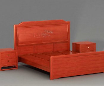 New Chinese Style Double Bed-ID:529114011