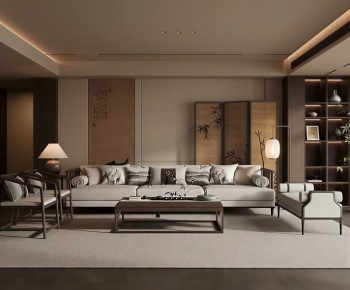 New Chinese Style A Living Room-ID:178706889
