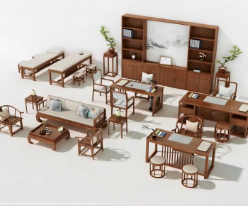 New Chinese Style Sofa Combination-ID:936434983