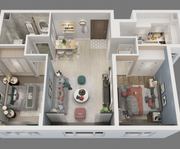 Modern A Bird's-eye View Of Home Decoration-ID:594638118