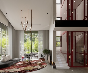 Modern A Living Room-ID:496074911