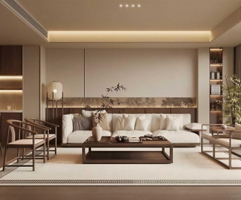 New Chinese Style A Living Room-ID:140043021