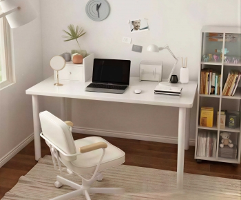 Modern Computer Desk And Chair-ID:376240029