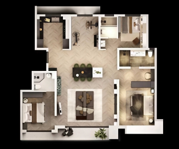 Modern A Bird's-eye View Of Home Decoration-ID:133662944