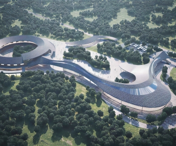 New Chinese Style Architectural Bird's-eye View Planning-ID:444557915