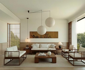 New Chinese Style A Living Room-ID:762166024