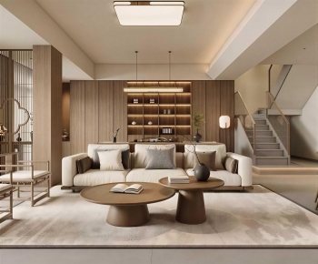 New Chinese Style A Living Room-ID:222969066