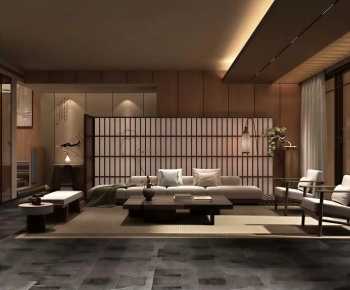 New Chinese Style A Living Room-ID:695173039