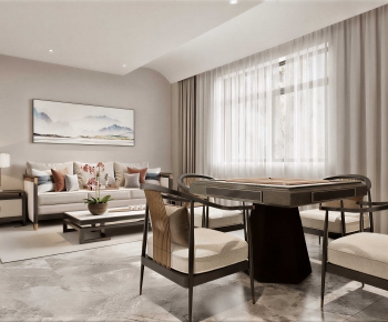 New Chinese Style A Living Room-ID:208542112