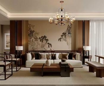 New Chinese Style A Living Room-ID:272046091