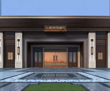 New Chinese Style Facade Element-ID:594377047