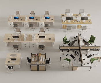 Modern Office Desk And Chair-ID:102629725