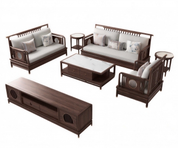 New Chinese Style Sofa Combination-ID:689055928