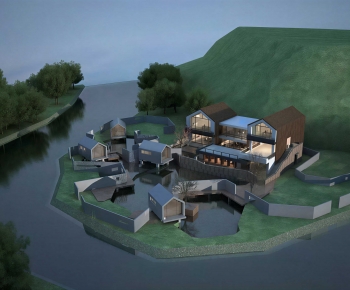 New Chinese Style Architectural Bird's-eye View Planning-ID:670484074