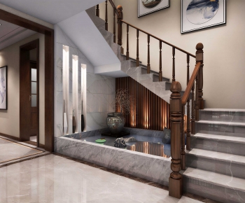 New Chinese Style Stairwell-ID:351450444