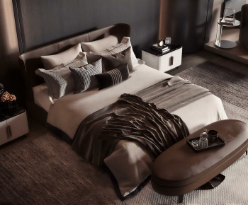 Modern Double Bed-ID:563504931