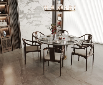 New Chinese Style Dining Table And Chairs-ID:191350945