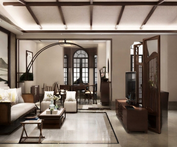 New Chinese Style A Living Room-ID:874660022