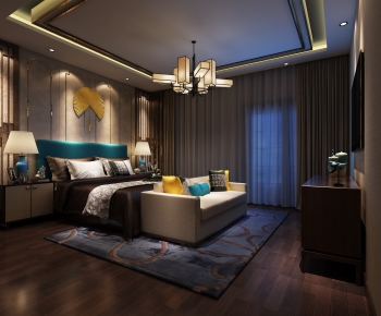 New Chinese Style Bedroom-ID:599083901