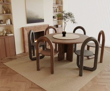 Wabi-sabi Style Dining Table And Chairs-ID:300096992