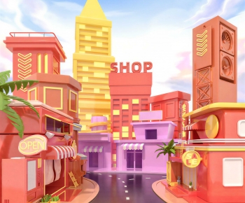 Modern Cartoon House-ID:711450108