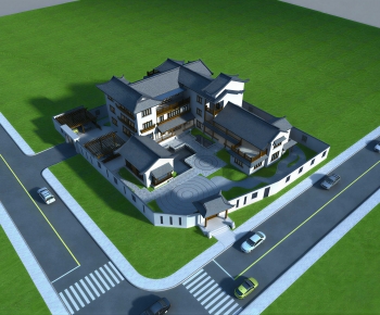 Chinese Style Architectural Bird's-eye View Planning-ID:840430389