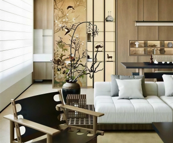 New Chinese Style A Living Room-ID:994311097