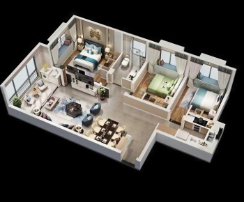 Modern A Bird's-eye View Of Home Decoration-ID:927035096