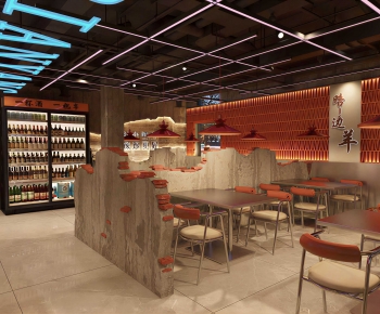 Modern Barbecue Restaurant-ID:910094981