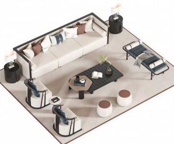 New Chinese Style Sofa Combination-ID:372906927