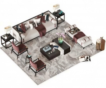 New Chinese Style Sofa Combination-ID:902950052