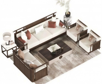 New Chinese Style Sofa Combination-ID:406699297