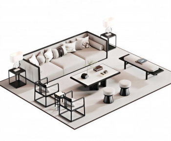 New Chinese Style Sofa Combination-ID:930891081