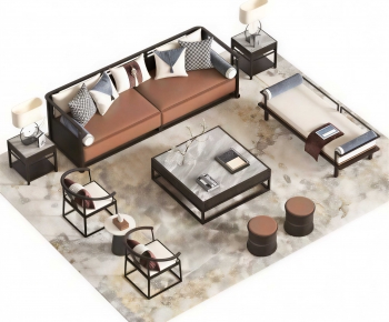 New Chinese Style Sofa Combination-ID:839623937