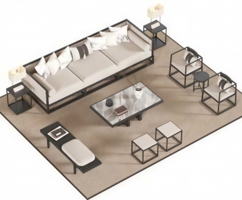 New Chinese Style Sofa Combination-ID:354614973