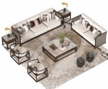 New Chinese Style Sofa Combination-ID:658432017