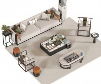 New Chinese Style Sofa Combination-ID:984659911