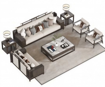 New Chinese Style Sofa Combination-ID:841450933