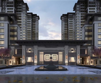 New Chinese Style Facade Element-ID:336894046