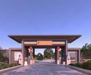 New Chinese Style Facade Element-ID:872081045