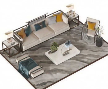 New Chinese Style Sofa Combination-ID:312340979