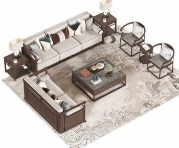 New Chinese Style Sofa Combination-ID:242191086