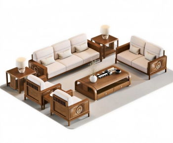 New Chinese Style Sofa Combination-ID:659699481