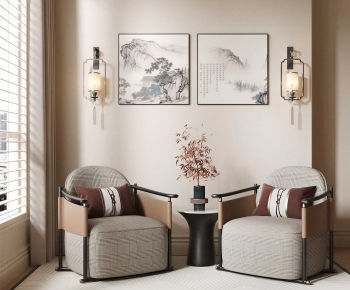 New Chinese Style Single Sofa-ID:563833954