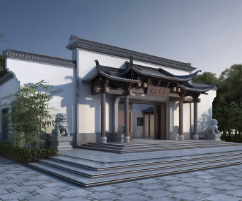 New Chinese Style Facade Element-ID:131510972